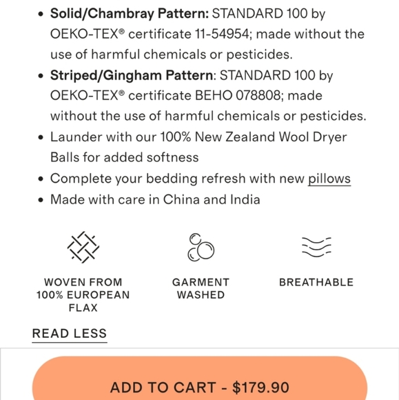 Quince Queen European Linen Sheet Set - Picture 5 of 6